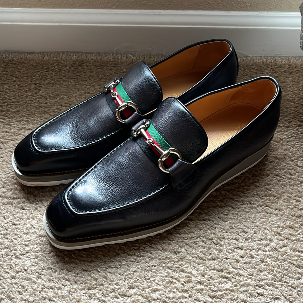 C&E Calfskin Slip-On Horsebit Loafer Black